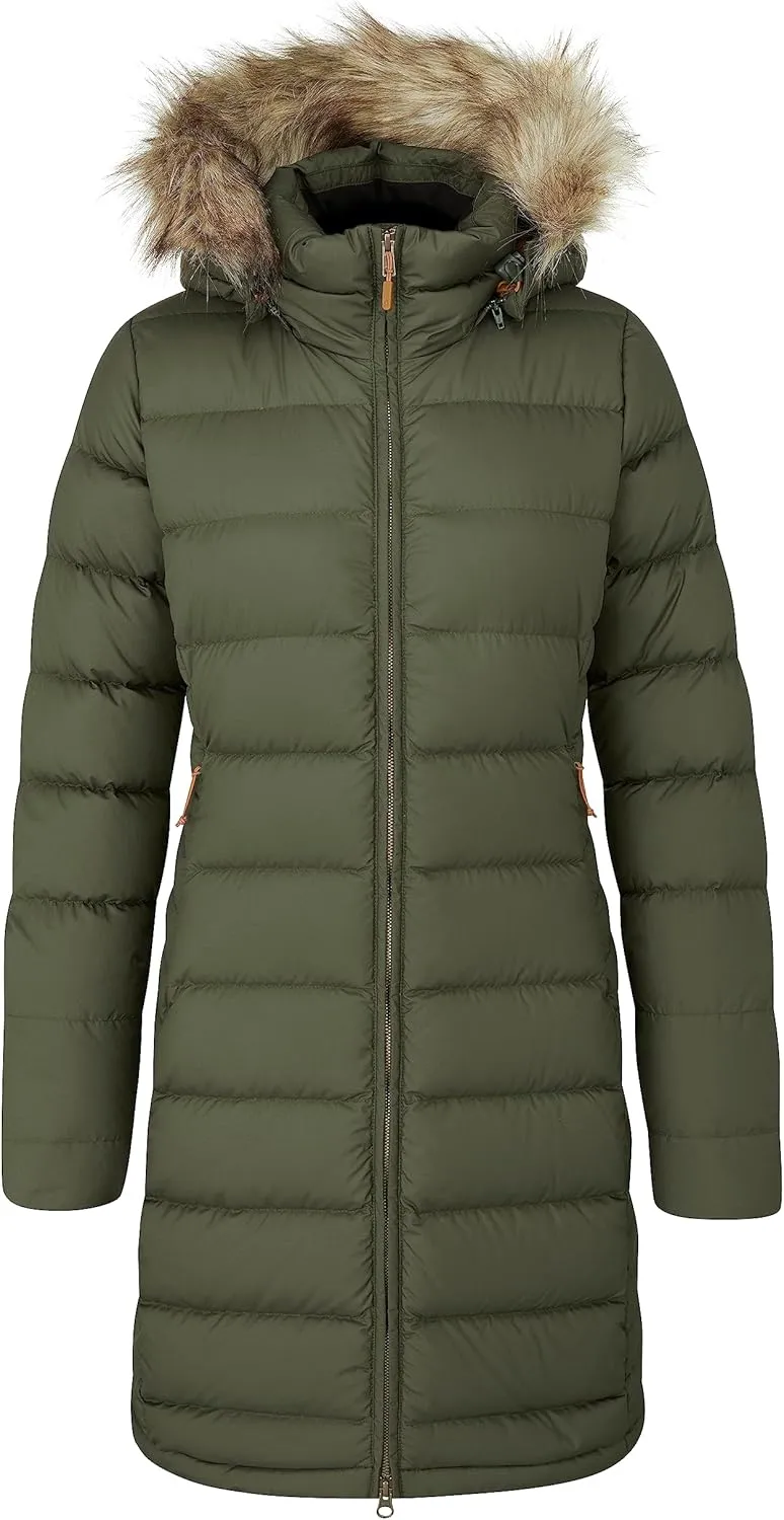 Rab Women's Deep Cover 700-Fill Long Down Parka Winter Coat for Hiking and Apres-Ski