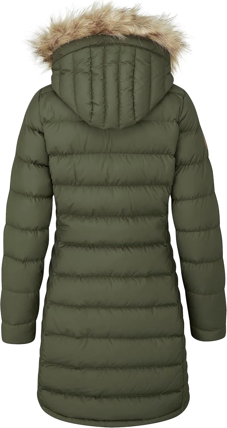 Rab Women's Deep Cover 700-Fill Long Down Parka Winter Coat for Hiking and Apres-Ski