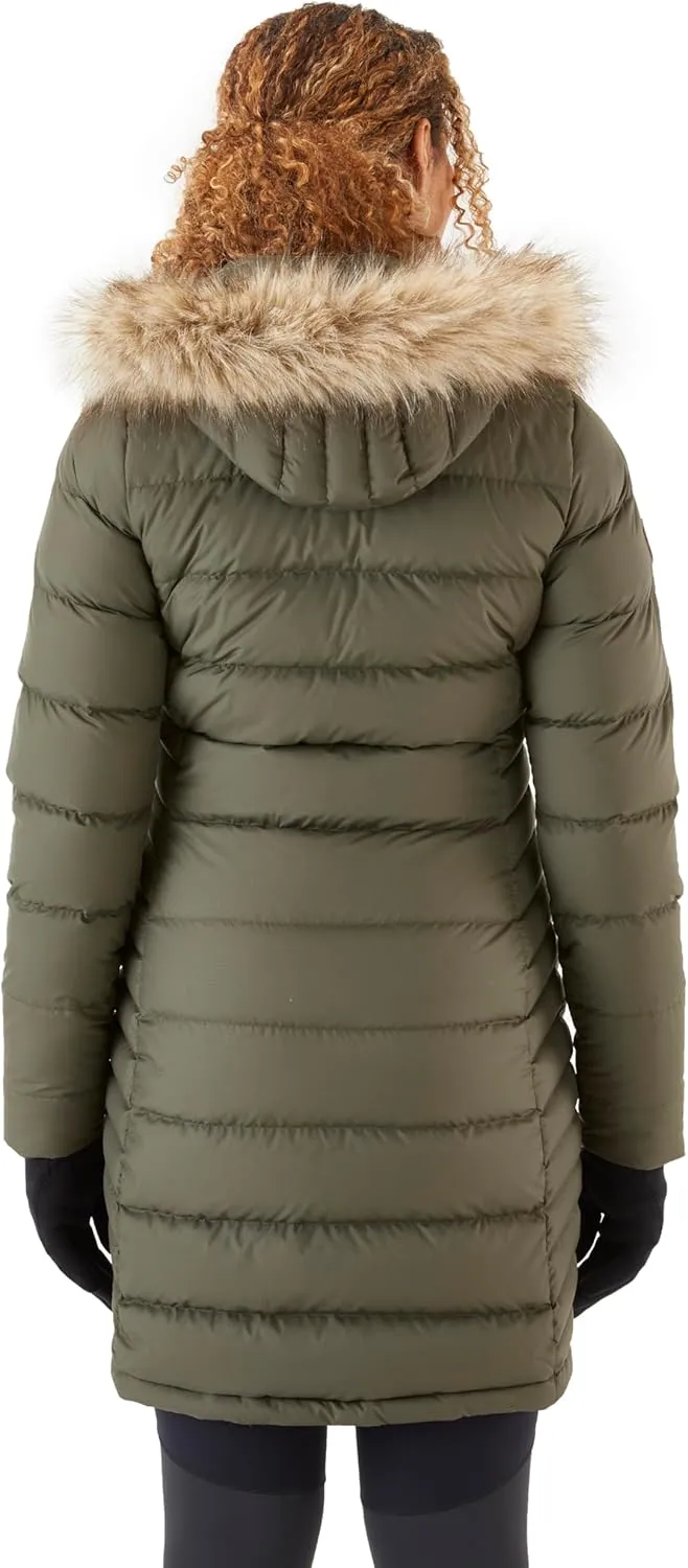 Rab Women's Deep Cover 700-Fill Long Down Parka Winter Coat for Hiking and Apres-Ski