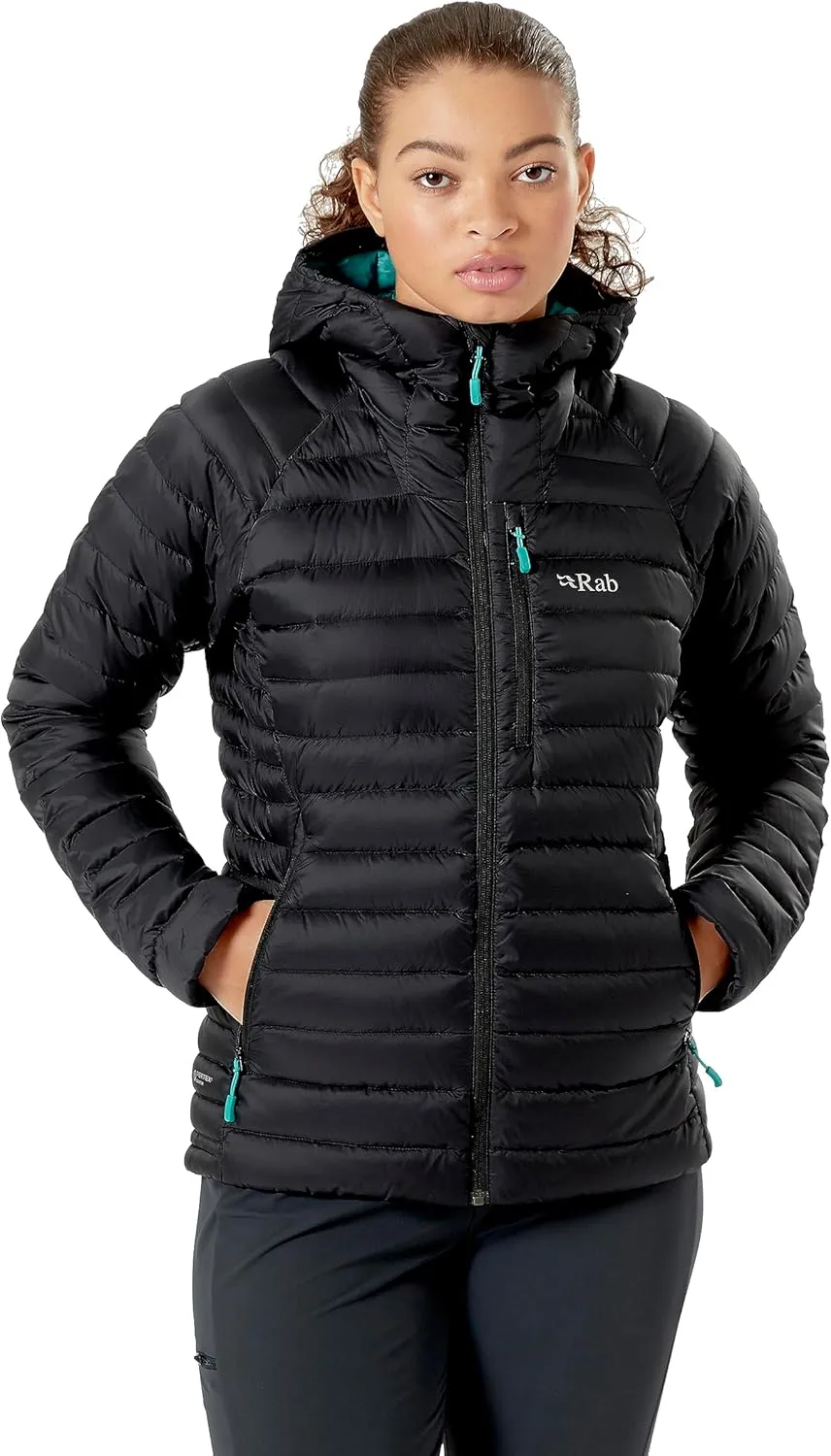 Rab Women's Microlight Alpine 700-Fill Down Hooded Puffer Jacket for Hiking & Skiing