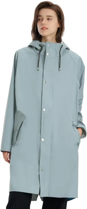 Raincoat for Women Waterproof Rain Jackets with Hooded Hiking Coat Outdoor Lightweight Windbreaker Hood Trench Coat
