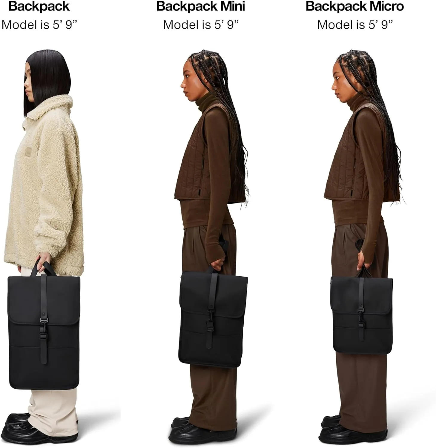 RAINS Backpack  Durable Waterproof Laptop Backpack for Men and Women for Travel, Work and Commuting  Black Bag with Secure Closure  15" Laptop Pocket  2 Year Warranty