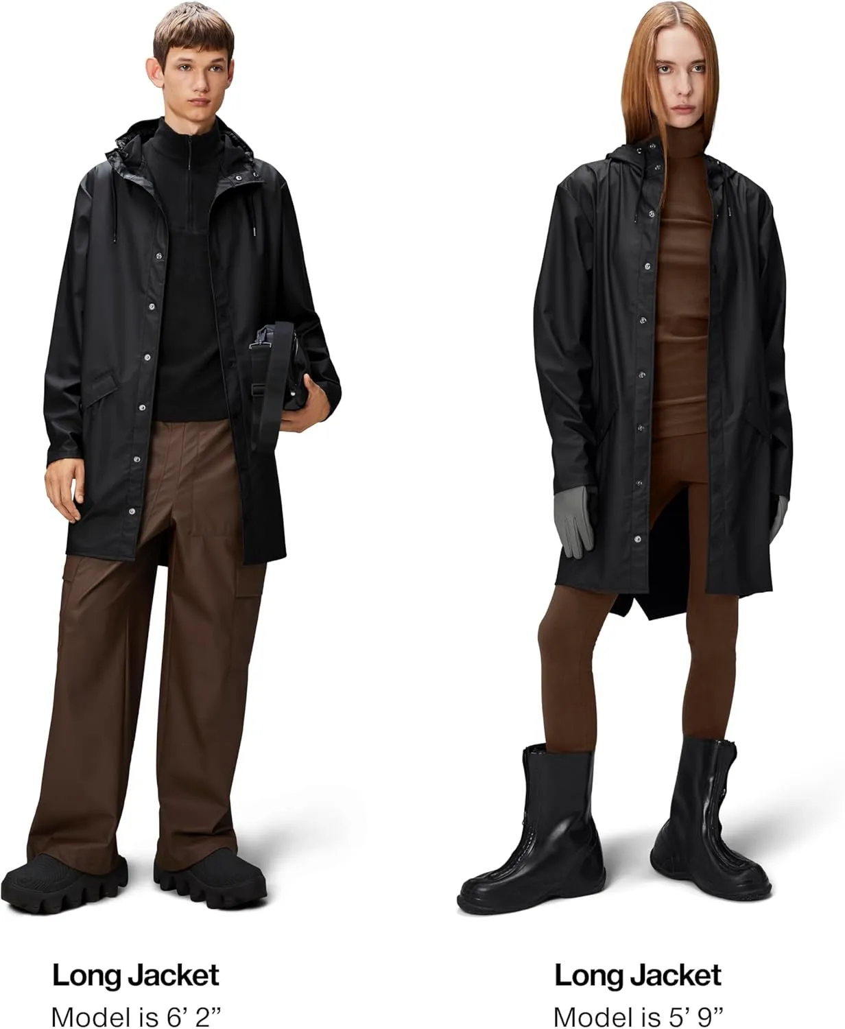 RAINS Long Jacket - Waterproof Jacket for Men and Women - Windproof Lightweight Coat Unisex, 2 Year Product Warranty