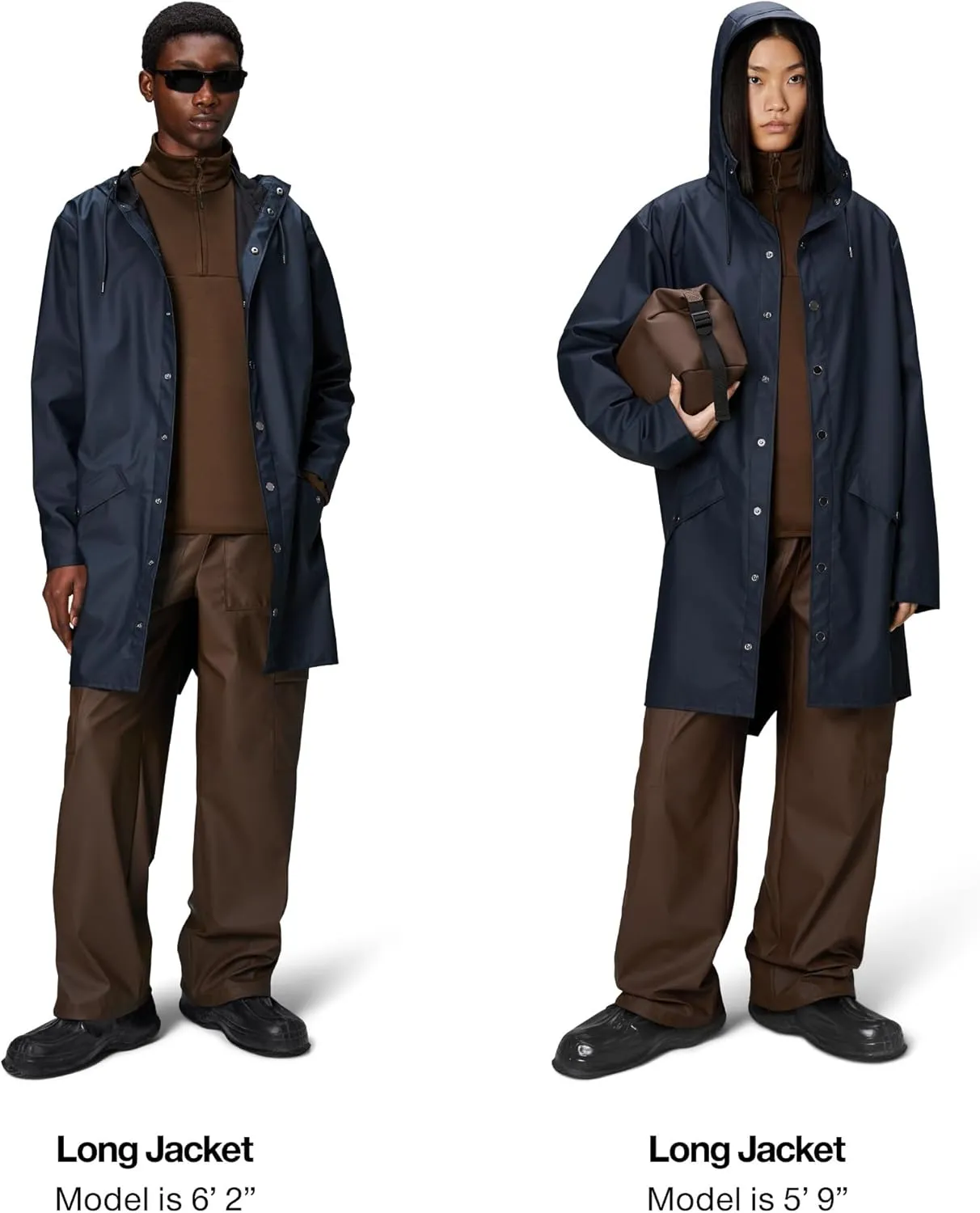 RAINS Long Jacket - Waterproof Jacket for Men and Women - Windproof Lightweight Coat Unisex, 2 Year Product Warranty