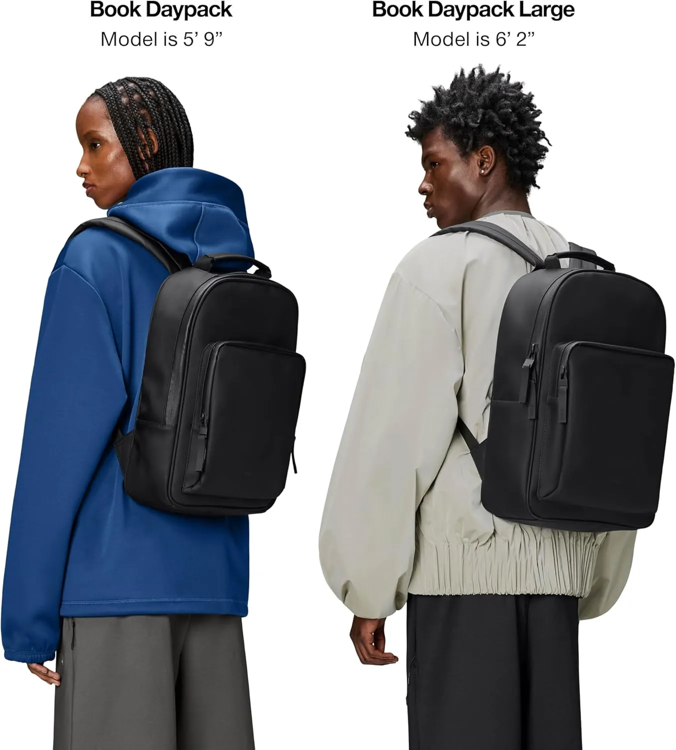 RAINS Regular Book Daypack, Backpack, Laptop Bag, Waterproof, 2 Year Warranty, Black