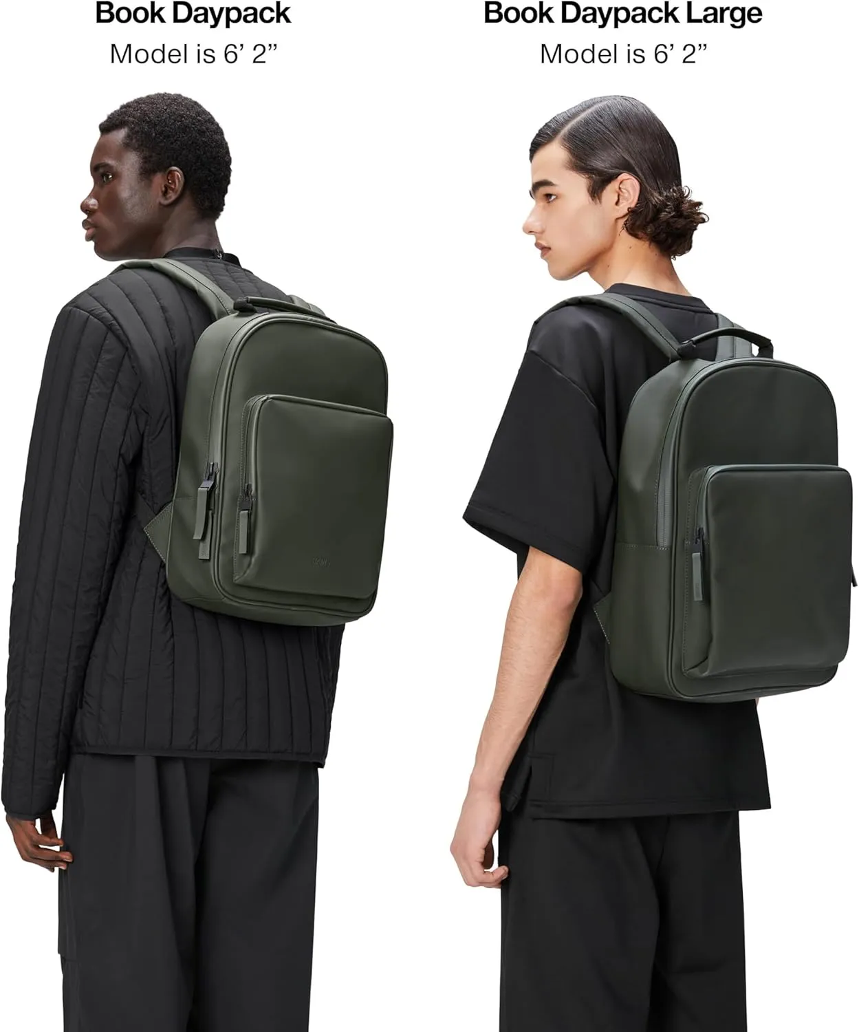 RAINS Regular Book Daypack, Backpack, Laptop Bag, Waterproof, 2 Year Warranty, Green