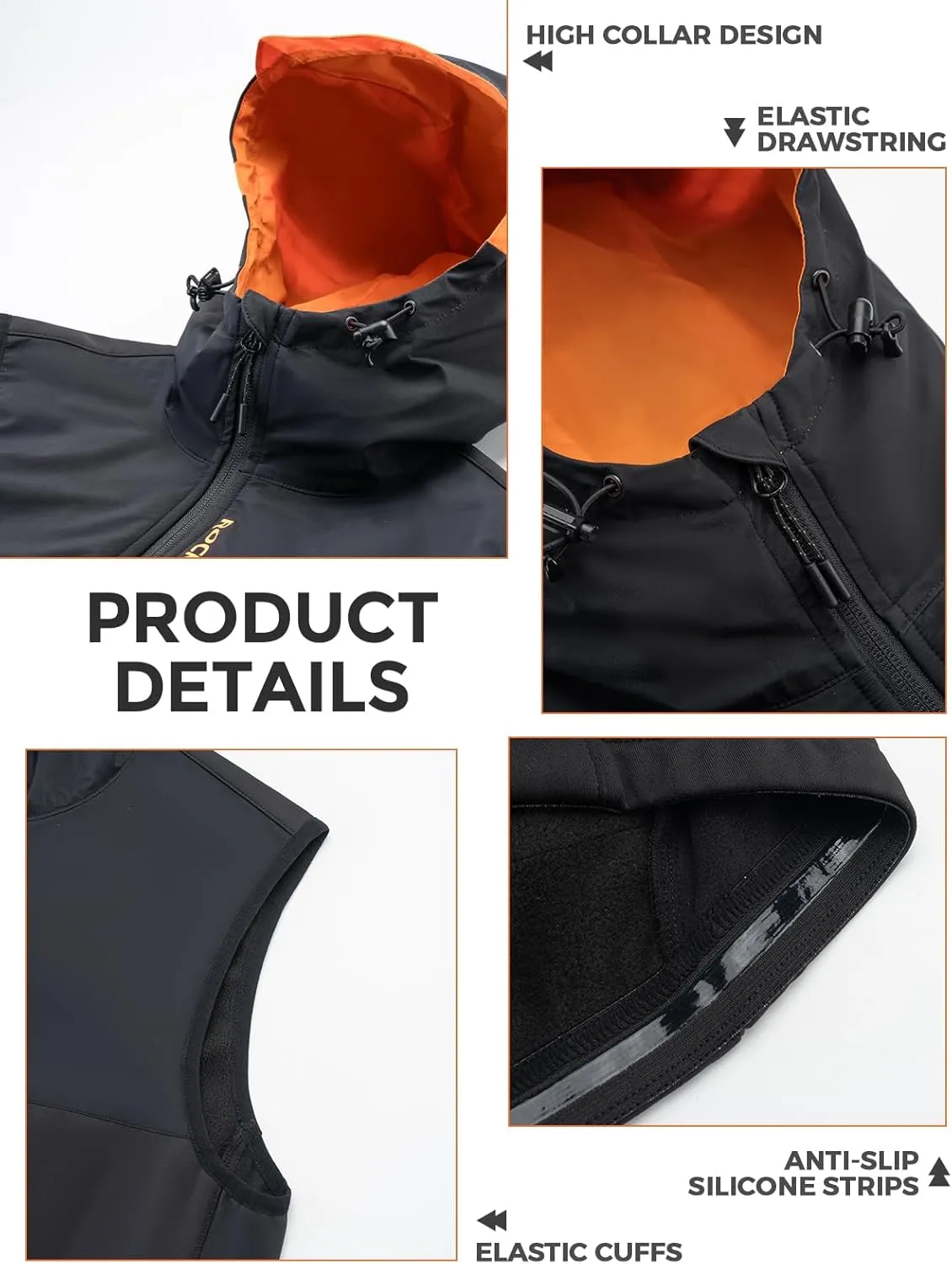 ROCKBROS Cycling Vest Winter Men's Vest Warm Outerwear Vest for Men Fleece Lined Windproof Sleeveless Jacket