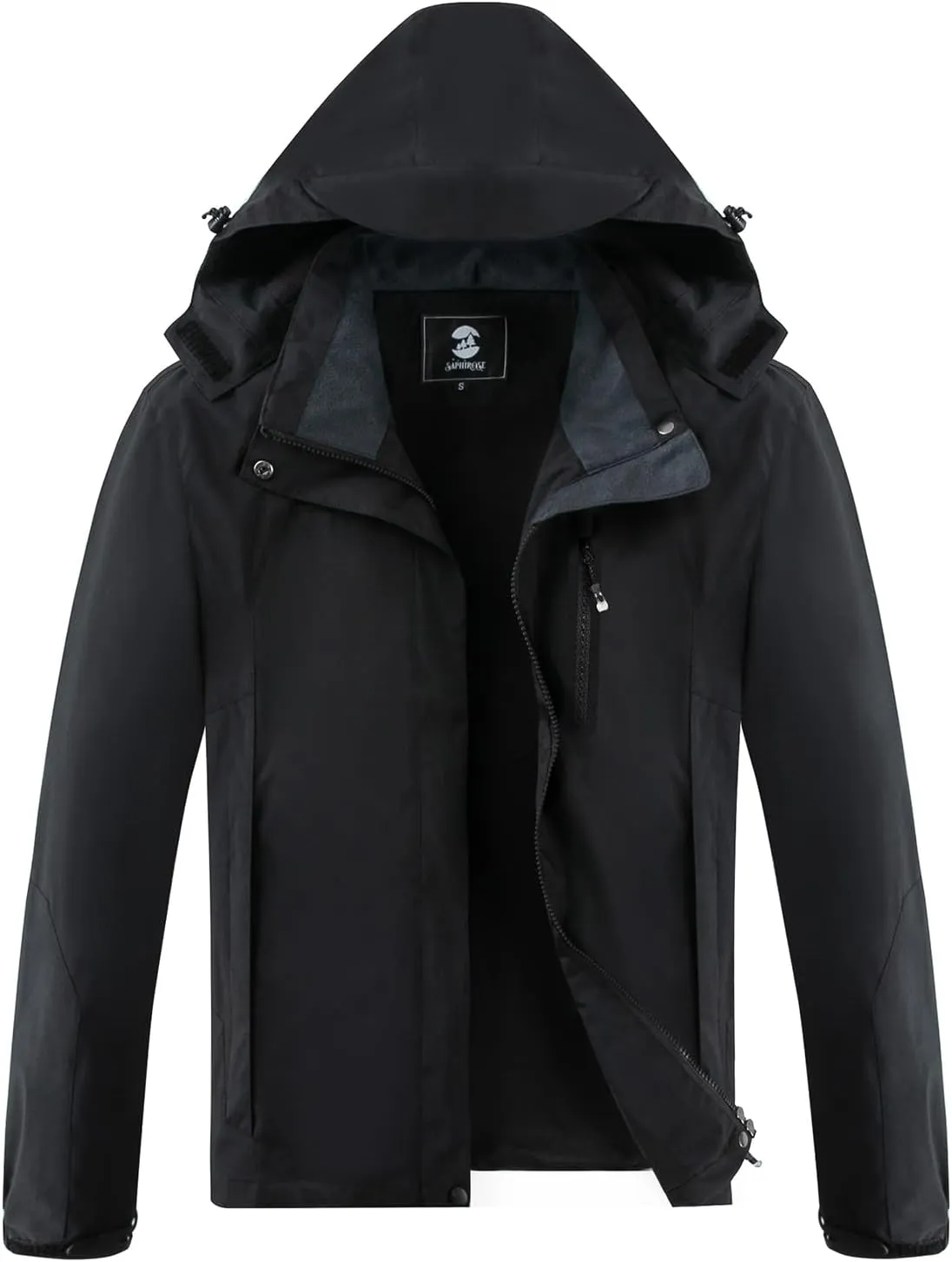 SaphiRose Womens Waterproof Rain jacket Lightweight Active Outdoor Raincoat with Removable Hood