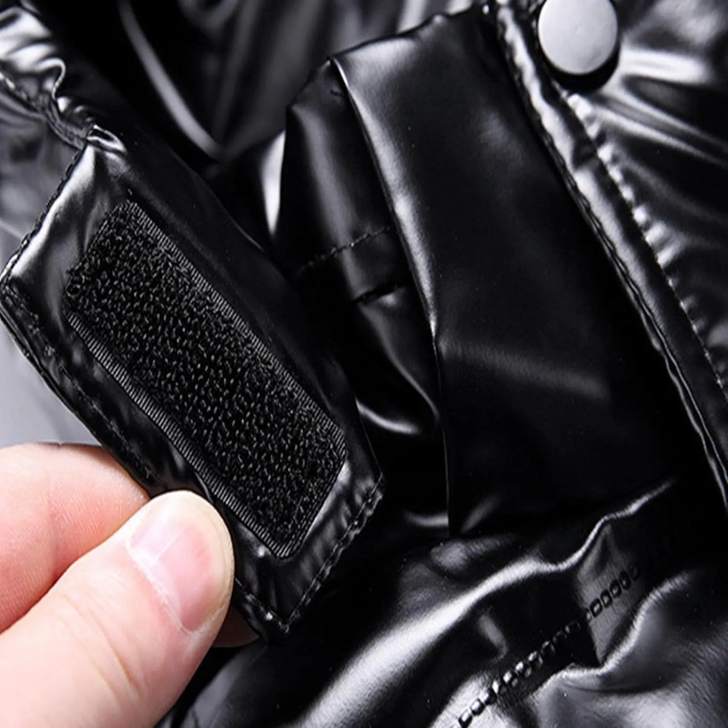 Shiny Down Jackets for Mens Winter Thicken Puffer Jacket Coats with Removable Hood Fashion Parka Coat Outerwear