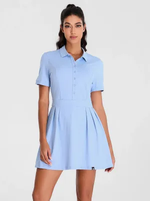 Short-sleeve Athletic Pleated Dresses with Pockets