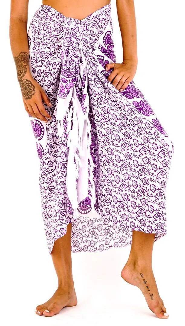 SHU-SHI Women Beach Cover Up Sarong Swimsuit Cover-Up Pareo Coverups Print