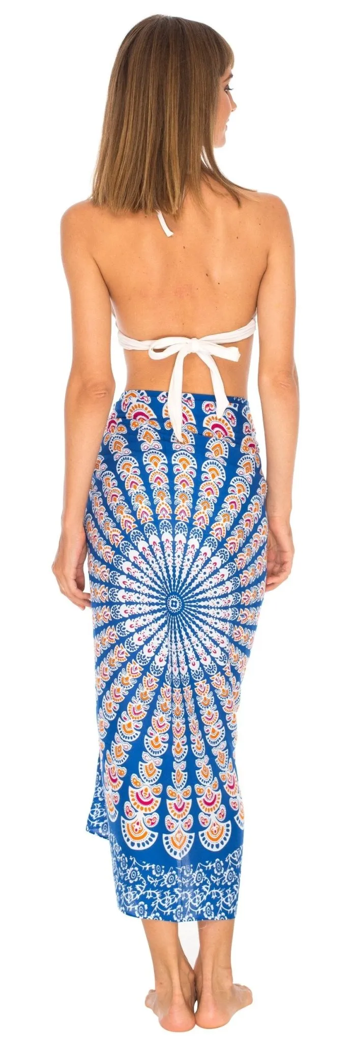 SHU-SHI Women Beach Cover Up Sarong Swimsuit Cover-Up Pareo Coverups Print