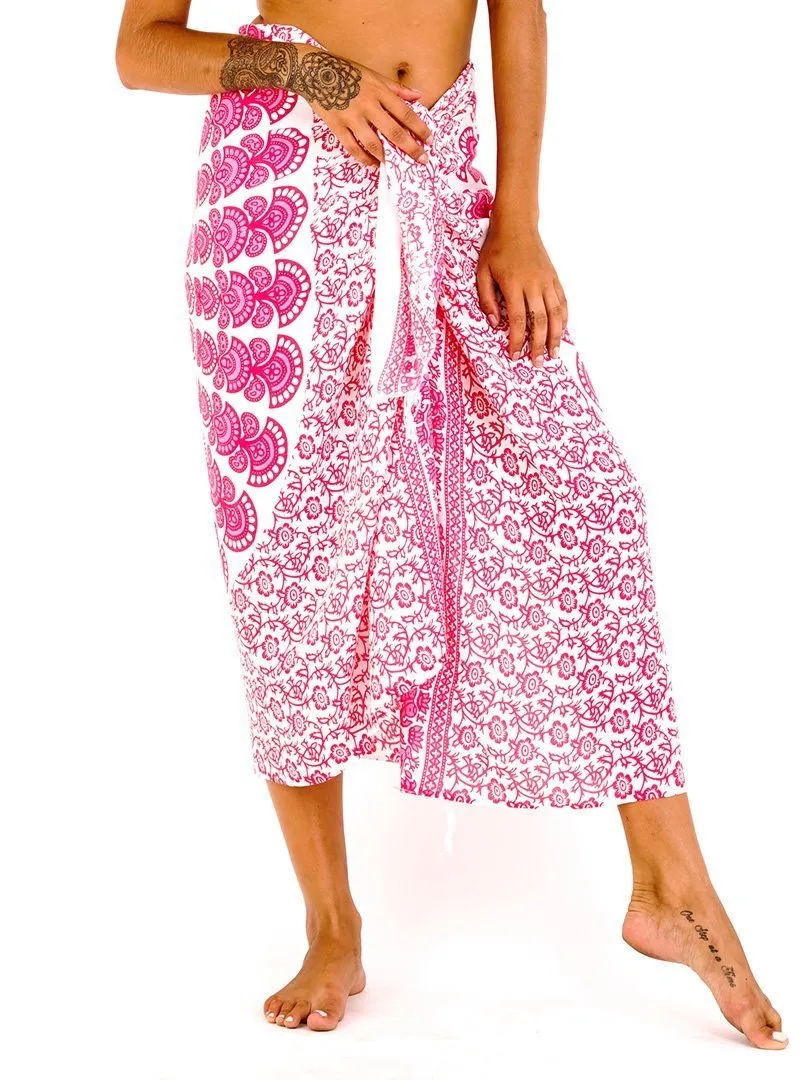 SHU-SHI Women Beach Cover Up Sarong Swimsuit Cover-Up Pareo Coverups Print