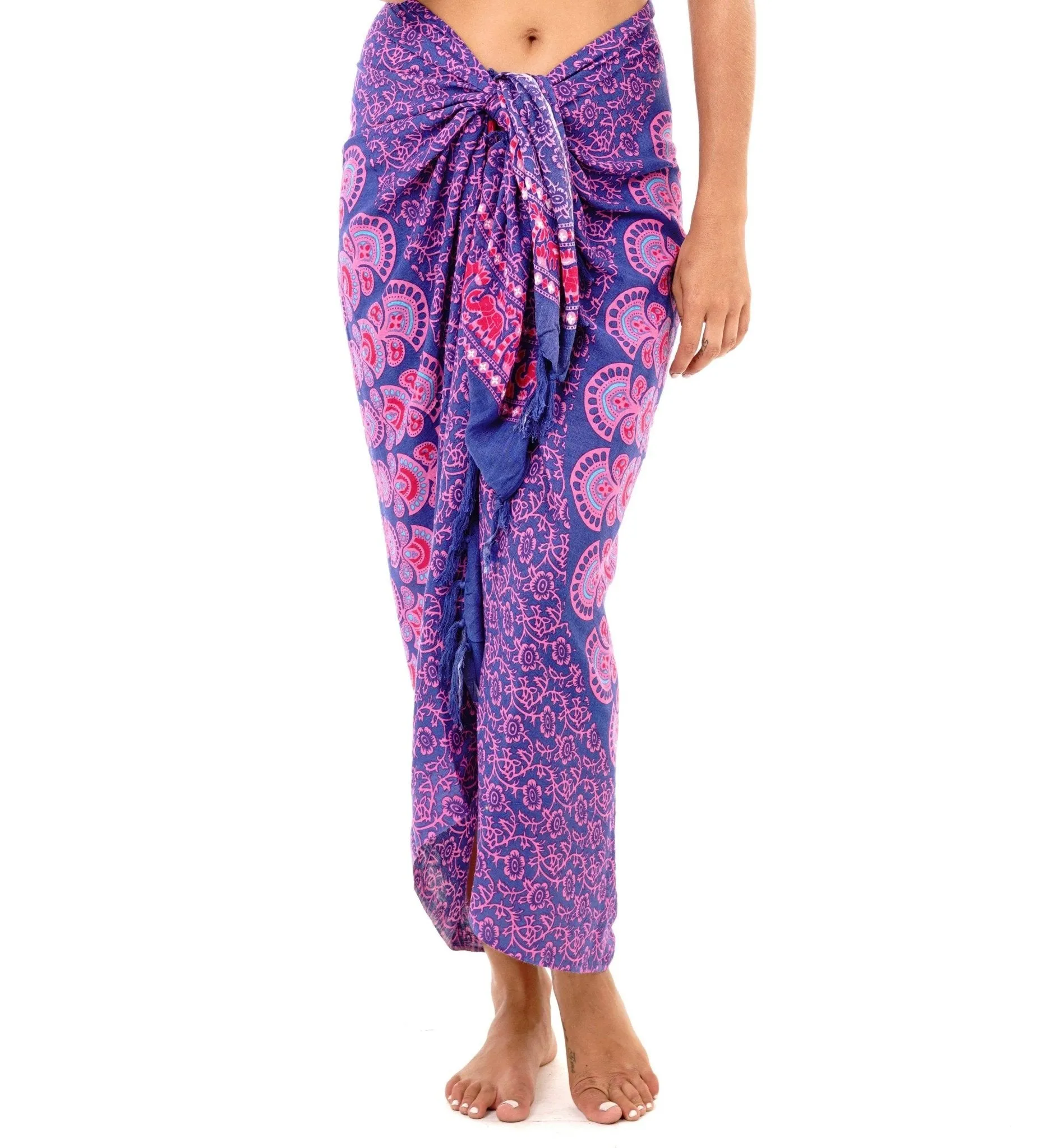 SHU-SHI Women Beach Cover Up Sarong Swimsuit Cover-Up Pareo Coverups Print