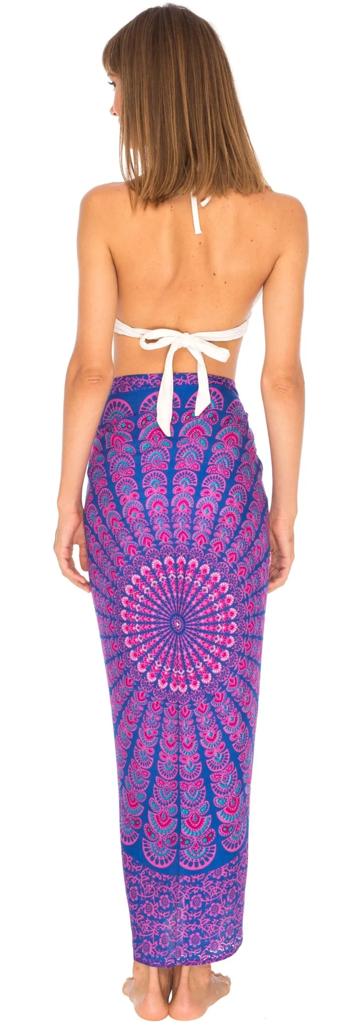 SHU-SHI Women Beach Cover Up Sarong Swimsuit Cover-Up Pareo Coverups Print