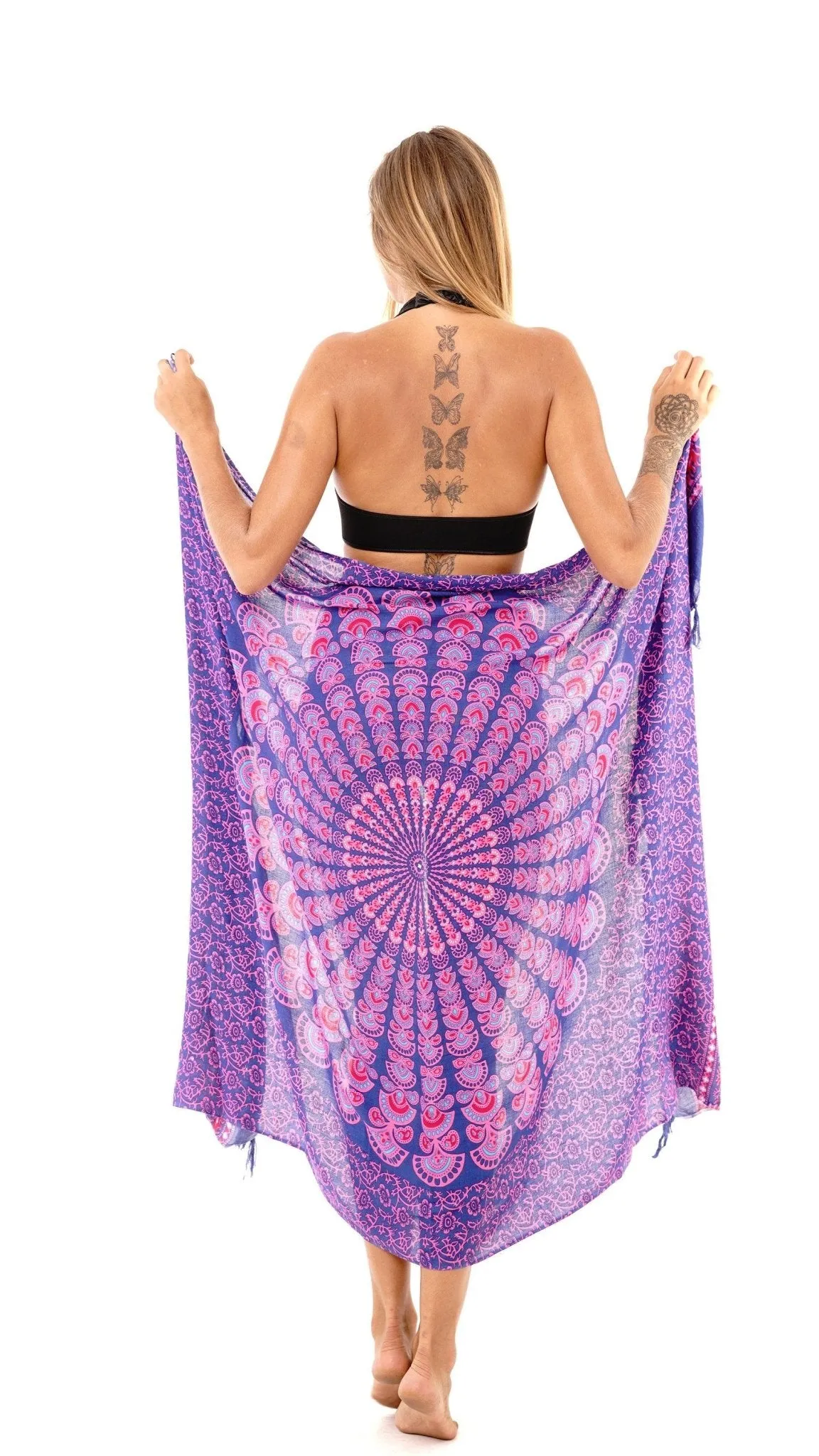 SHU-SHI Women Beach Cover Up Sarong Swimsuit Cover-Up Pareo Coverups Print
