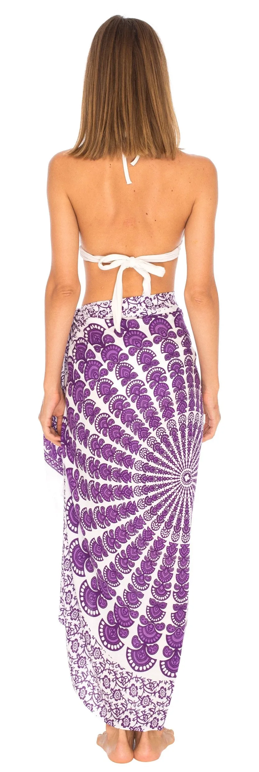 SHU-SHI Women Beach Cover Up Sarong Swimsuit Cover-Up Pareo Coverups Print