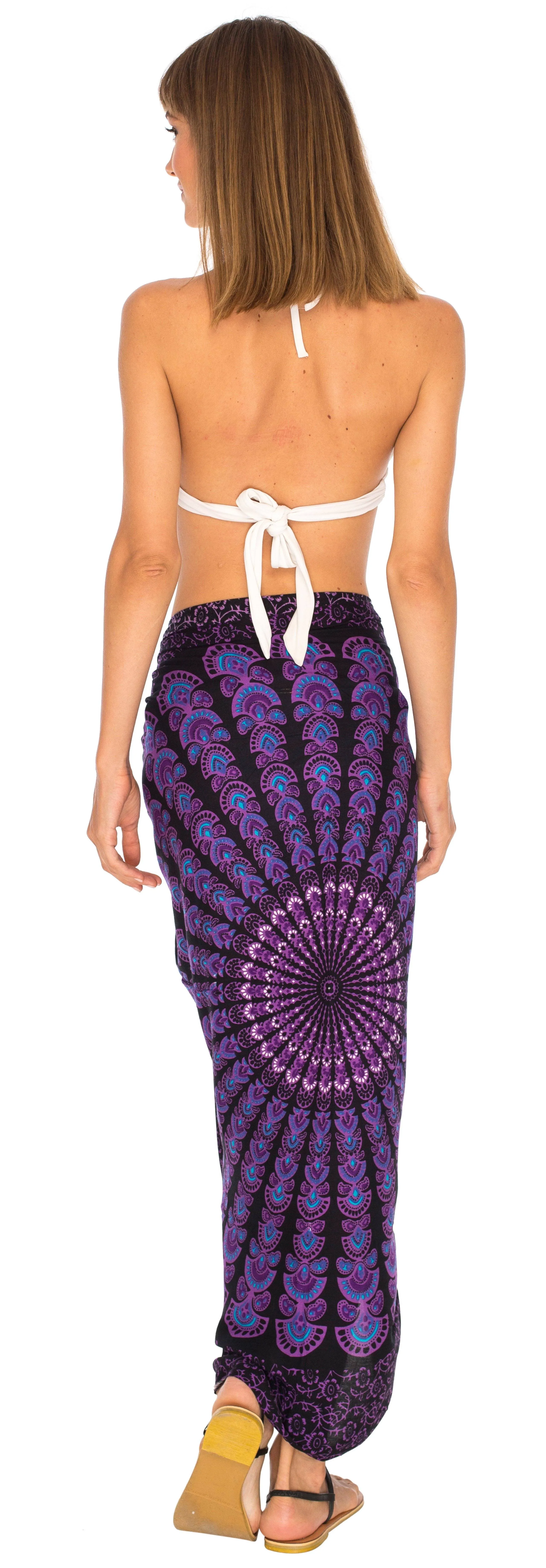 SHU-SHI Women Beach Cover Up Sarong Swimsuit Cover-Up Pareo Coverups Print