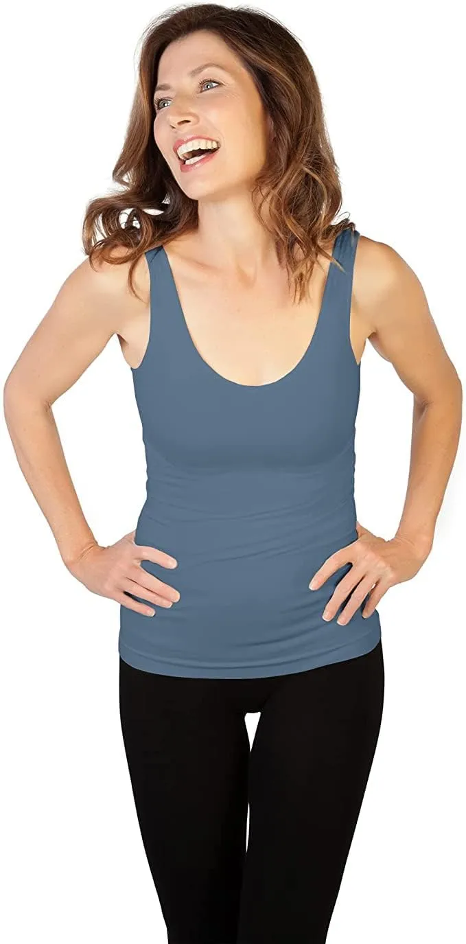 skinnytees Women's Basic Wide Strap Cami