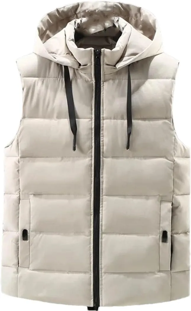 Sleeveless Vest Jacket Men Autumn Winter Fashion Cotton Padded Coats Male Thick Warm Black Waistcoat