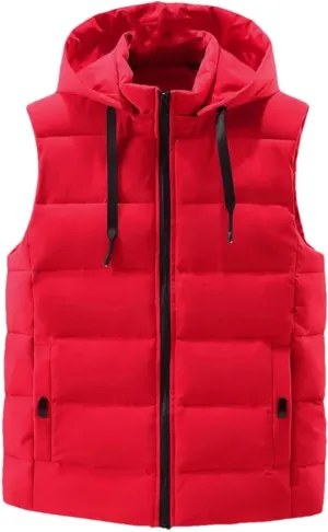 Sleeveless Vest Jacket Men Autumn Winter Fashion Cotton Padded Coats Male Thick Warm Black Waistcoat