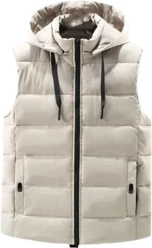 Sleeveless Vest Jacket Men Autumn Winter Fashion Cotton Padded Coats Male Thick Warm Black Waistcoat