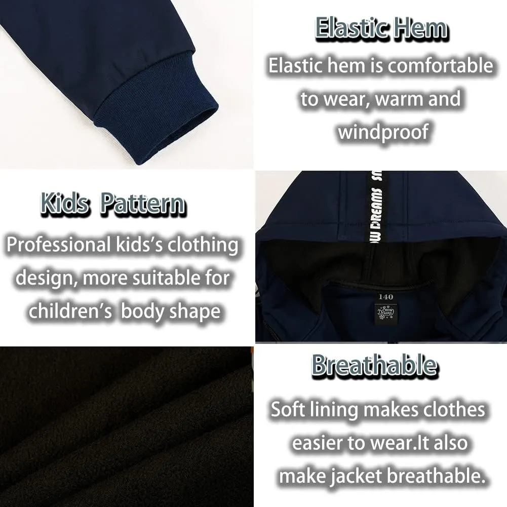 SNOW DREAMS Boys Spring Fall Winter Jacket Boys' Outerwear Jackets & Coats Hooded Waterproof
