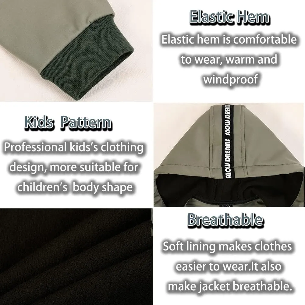 SNOW DREAMS Boys Spring Fall Winter Jacket Boys' Outerwear Jackets & Coats Hooded Waterproof