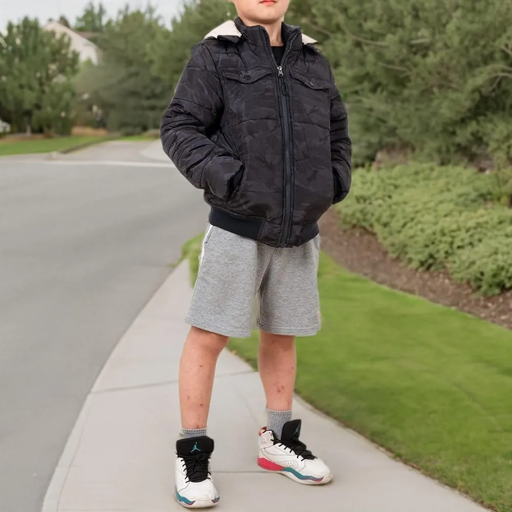 SNOW DREAMS Boys Winter Coat Ski Jacket Puffer Fleece Lined Waterproof Camouflage Warm Hooded Outerwear