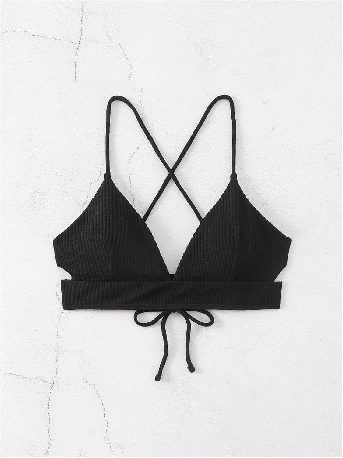 SOLY HUX Women's Criss Cross Back Bathing Suits Top Push Up Bikini Swimsuit Tops Only