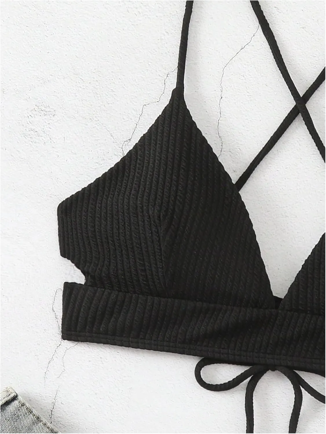 SOLY HUX Women's Criss Cross Back Bathing Suits Top Push Up Bikini Swimsuit Tops Only