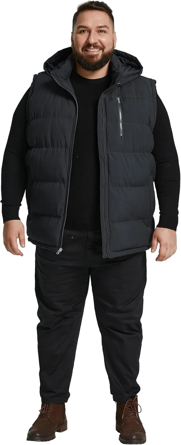 Soularge Men's Big and Tall Winter Warm Thick Utility Puffer Vest Outerwear