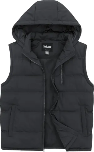 Soularge Men's Big and Tall Winter Warm Thick Utility Puffer Vest Outerwear