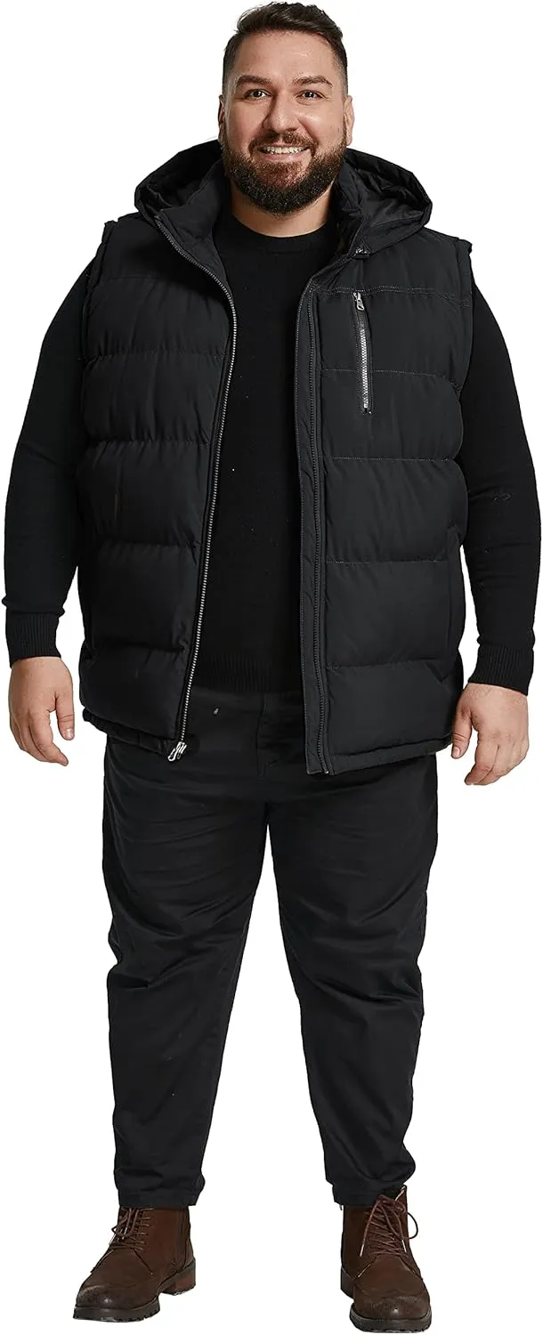 Soularge Men's Big and Tall Winter Warm Thick Utility Puffer Vest Outerwear