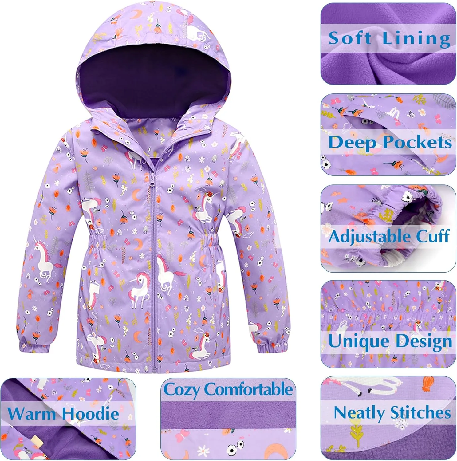 Sport Specific Clothing Hooded Girls Windproof Jacket Hiking Outdoor Recreation Coats Zip Up Kids Trench Outerwear