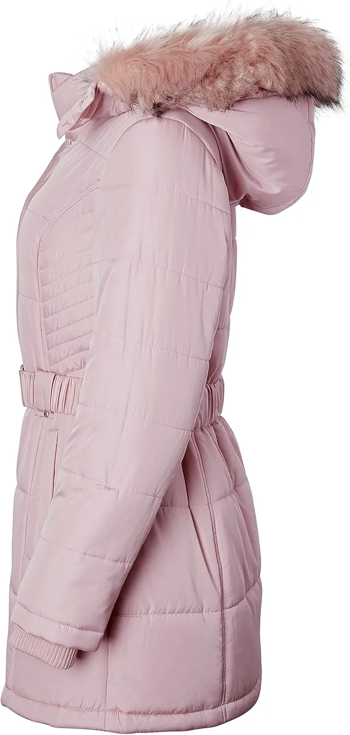 Sportoli Jackets for Women Down Alternative Parka Longer Winter Puffer Coat with Fur Hood
