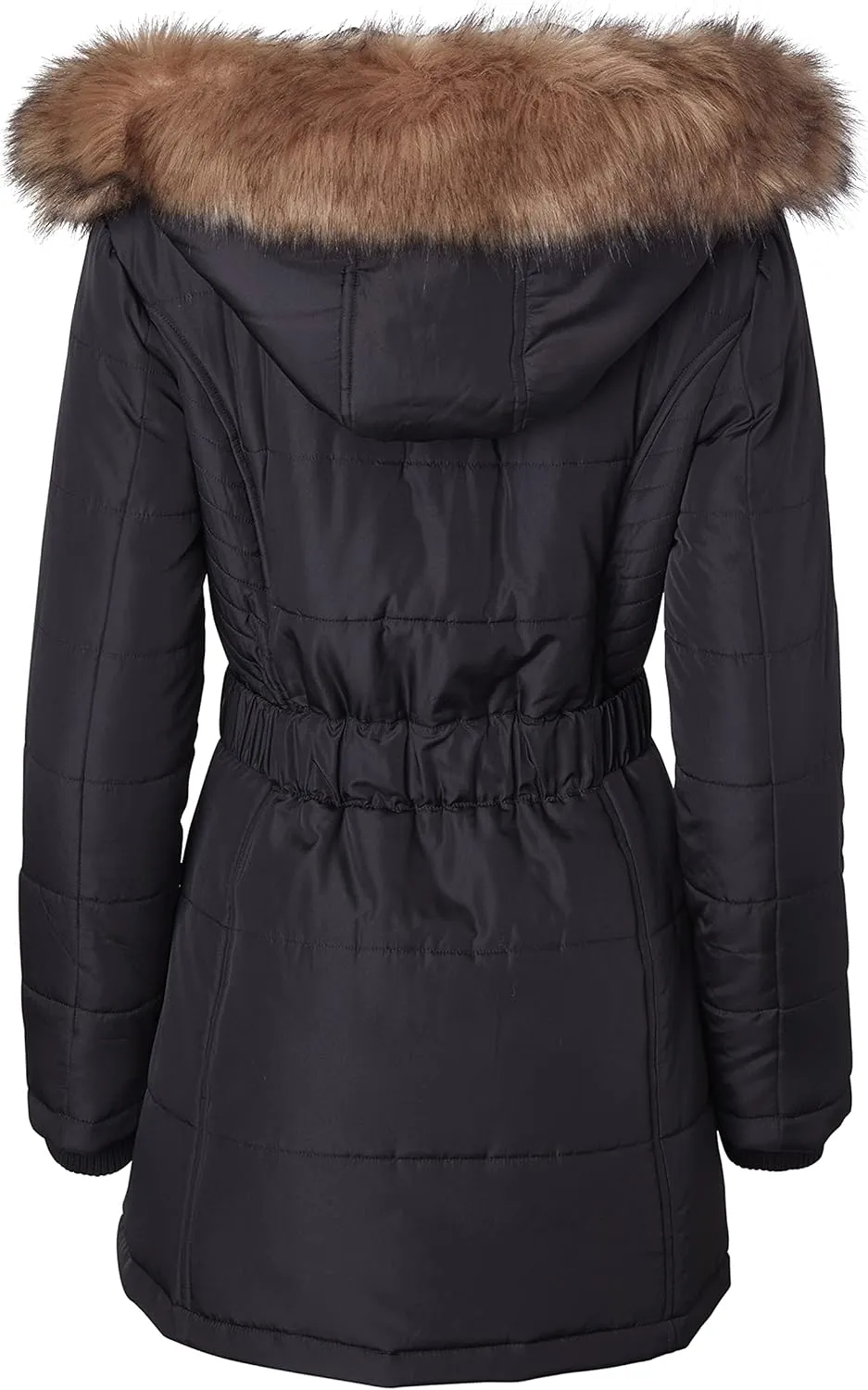 Sportoli Jackets for Women Down Alternative Parka Longer Winter Puffer Coat with Fur Hood