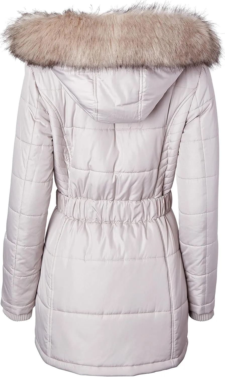 Sportoli Jackets for Women Down Alternative Parka Longer Winter Puffer Coat with Fur Hood