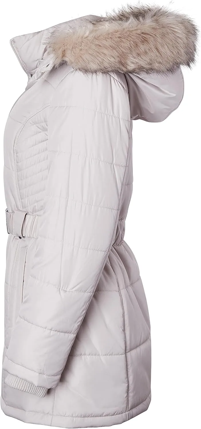 Sportoli Jackets for Women Down Alternative Parka Longer Winter Puffer Coat with Fur Hood