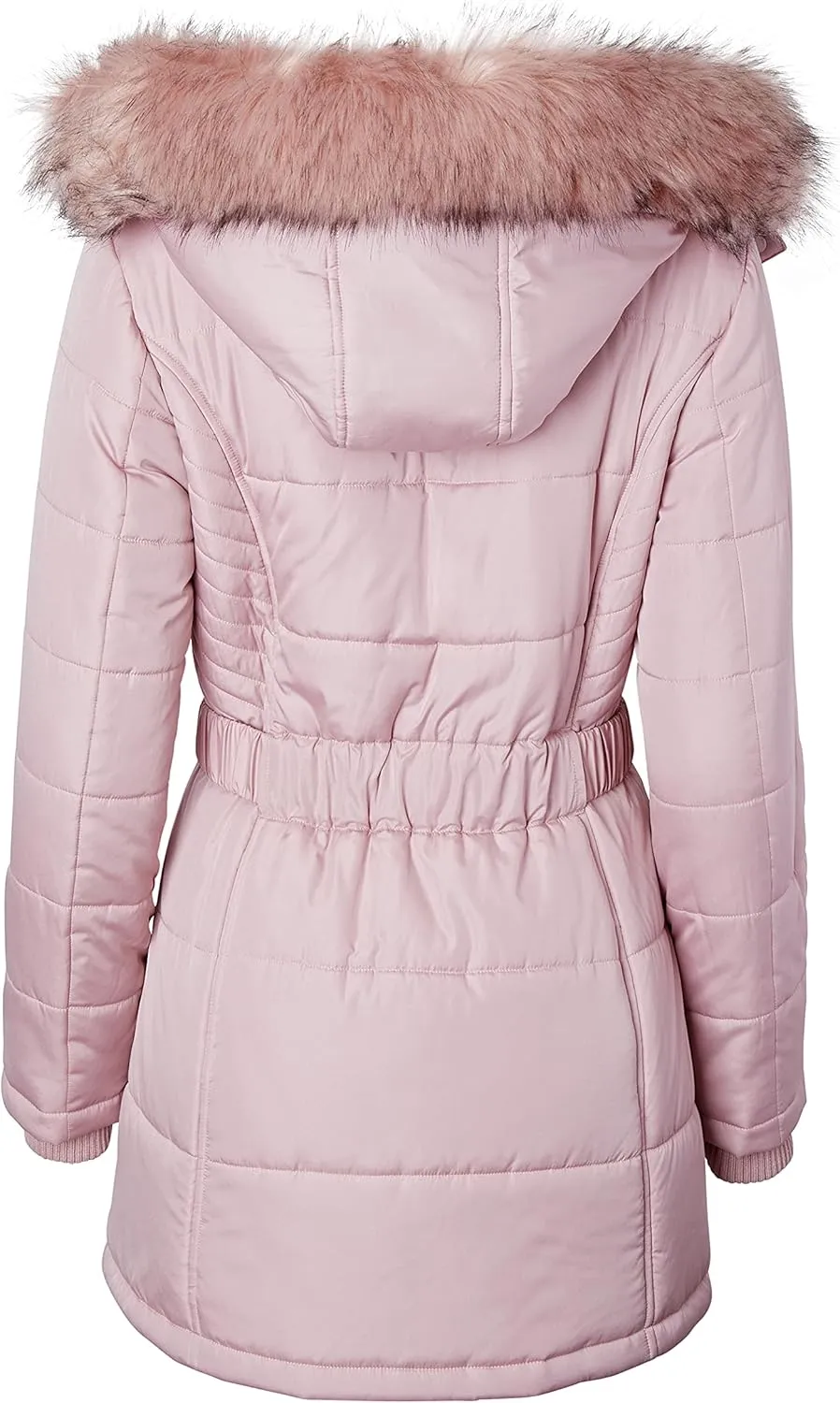 Sportoli Jackets for Women Down Alternative Parka Longer Winter Puffer Coat with Fur Hood