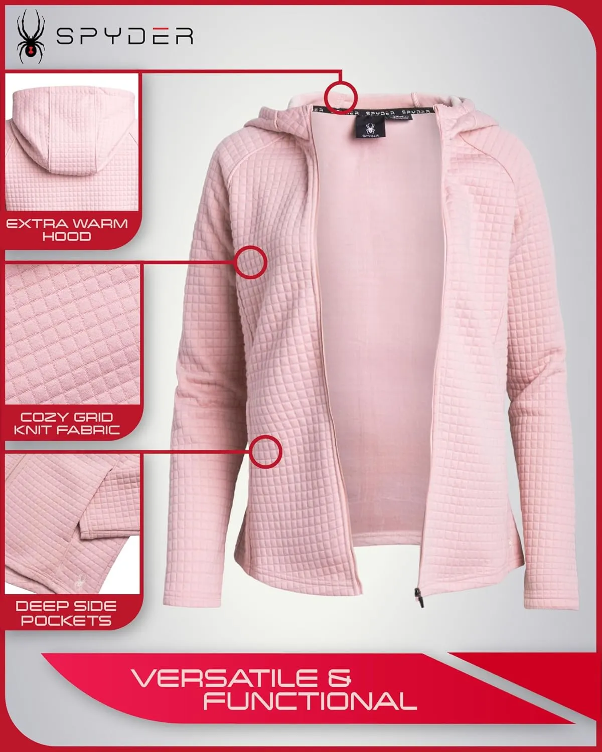 Spyder Women's Active Sweatshirt - UPF 30  Heavyweight Fleece Wind-Resistant Performance Sweatshirt for Women (Sizes: S-XL)
