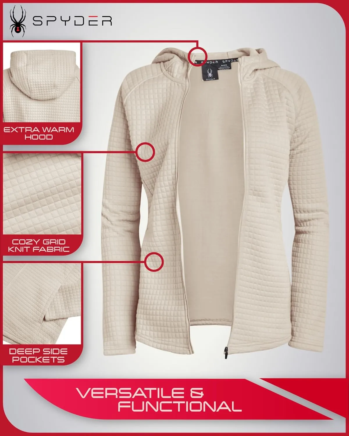 Spyder Women's Active Sweatshirt - UPF 30  Heavyweight Fleece Wind-Resistant Performance Sweatshirt for Women (Sizes: S-XL)