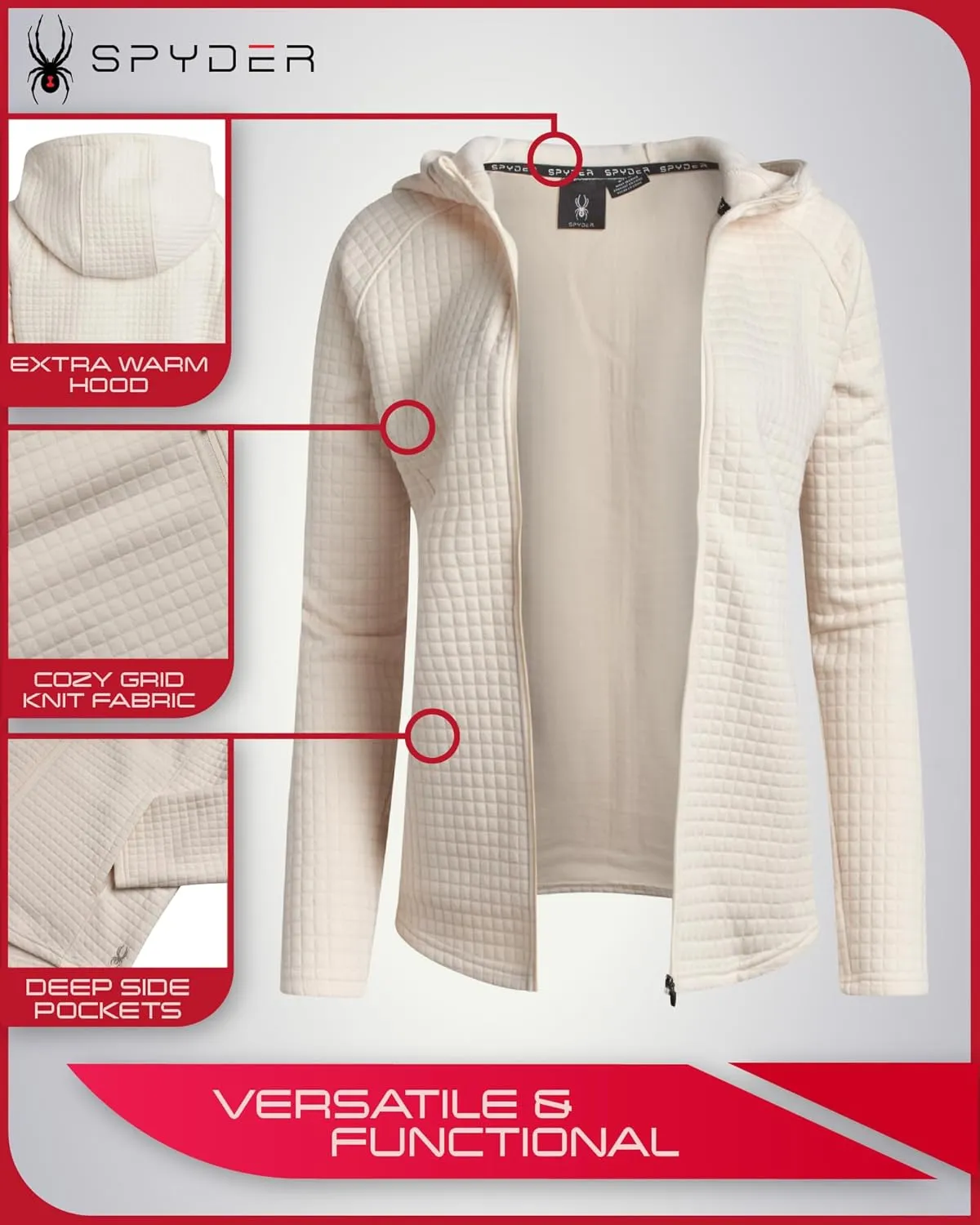 Spyder Women's Active Sweatshirt - UPF 30  Heavyweight Fleece Wind-Resistant Performance Sweatshirt for Women (Sizes: S-XL)