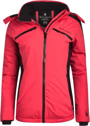 Spyder Women's Snow Jacket - Color Block Quilted Weatherproof Winter Ski Jacket for Women with Detachable Hood (Sizes: S-XL)