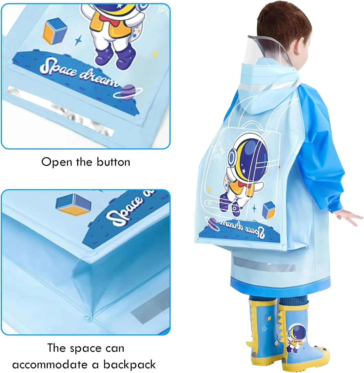 SSAWcasa Toddler Rain Jacket Girls, Kids Rain Poncho Coat with Hood, Children Baby Boys Raincoat Rainwear Gear Outerwear