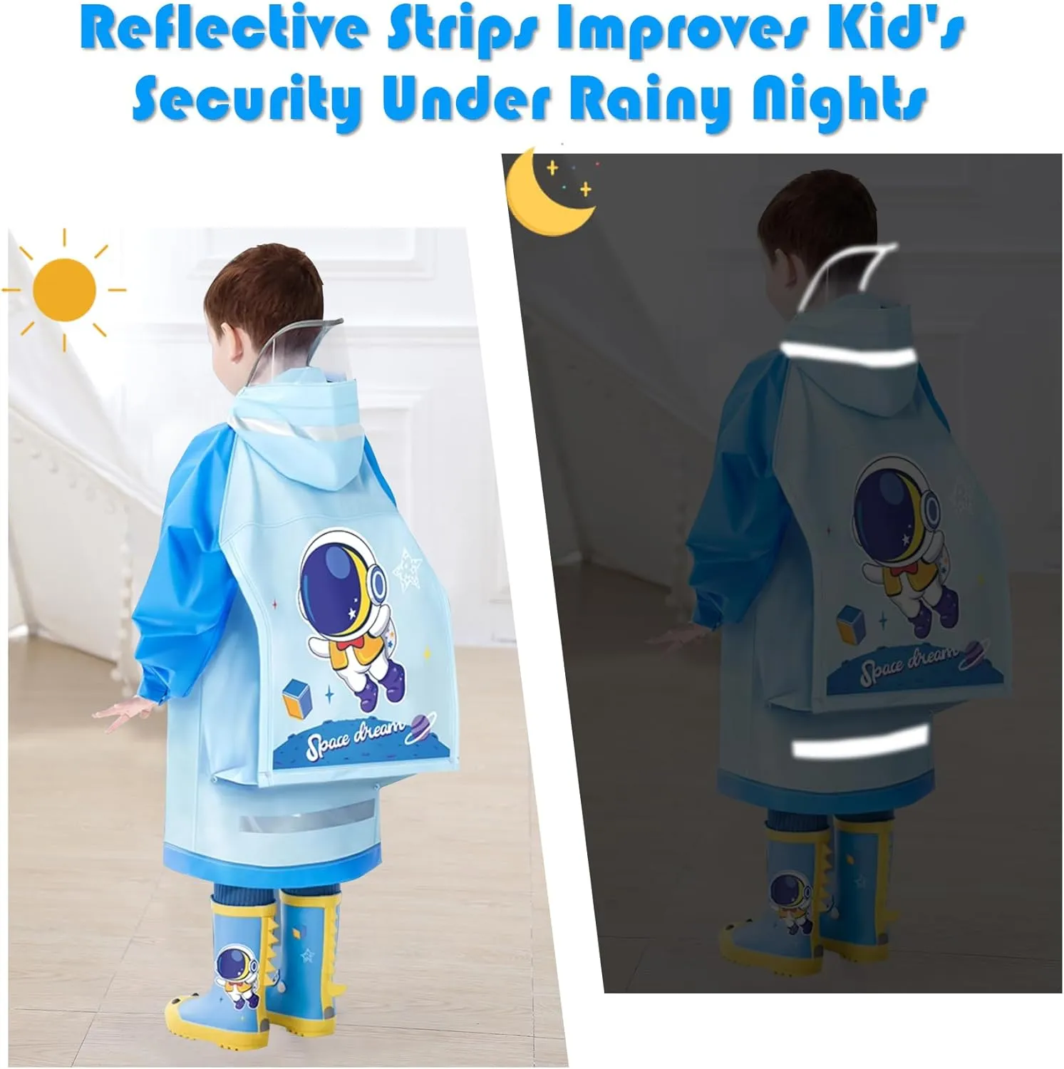 SSAWcasa Toddler Rain Jacket Girls, Kids Rain Poncho Coat with Hood, Children Baby Boys Raincoat Rainwear Gear Outerwear