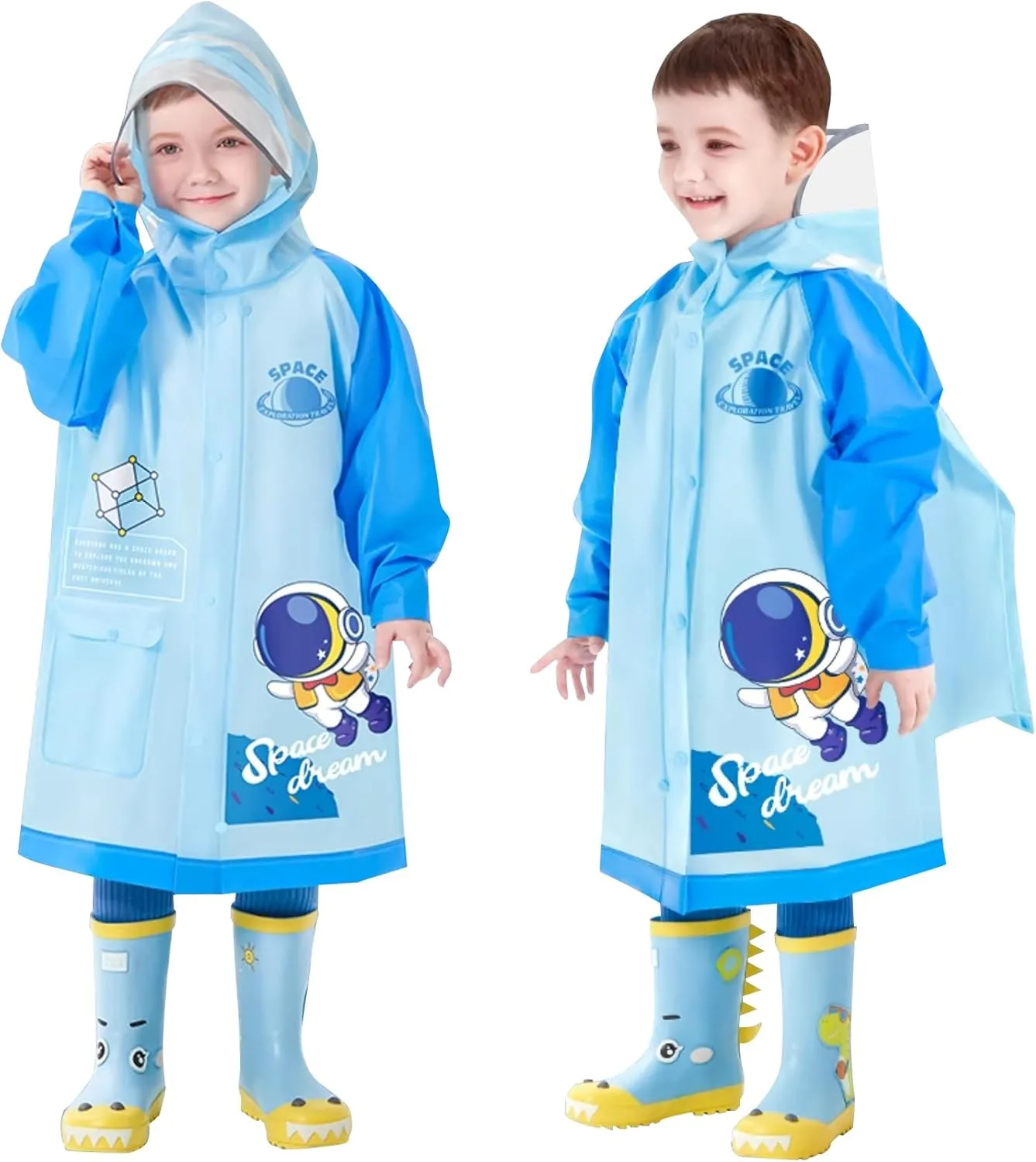 SSAWcasa Toddler Rain Jacket Girls, Kids Rain Poncho Coat with Hood, Children Baby Boys Raincoat Rainwear Gear Outerwear