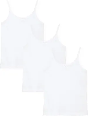 Studio 3 Girls 3-Pack Soft 100% Cotton Camisole for Toddlers and Little Girls, Basic Cami