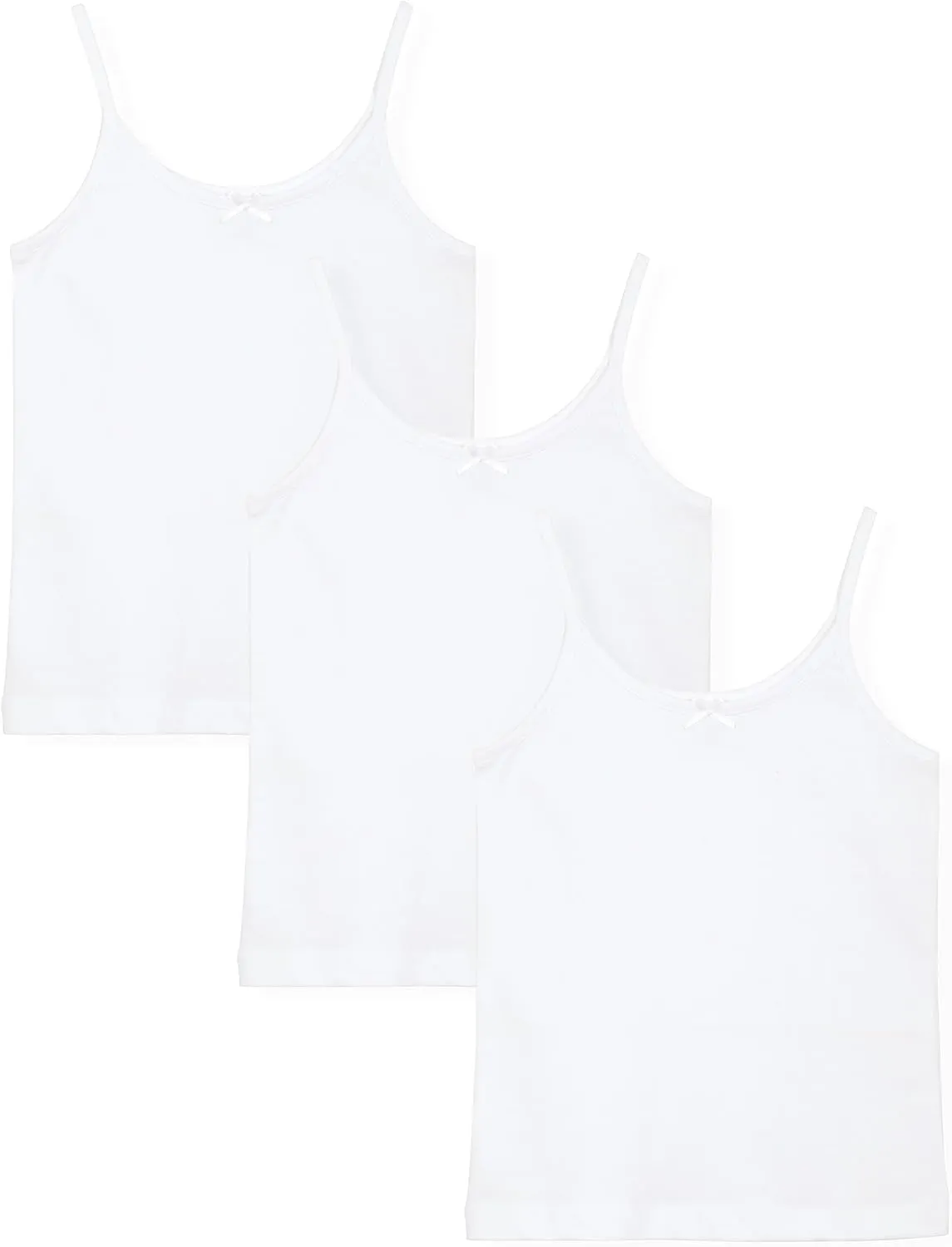 Studio 3 Girls 3-Pack Soft 100% Cotton Camisole for Toddlers and Little Girls, Basic Cami