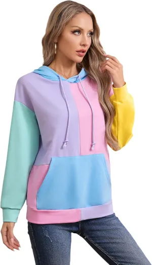 SweatyRocks Womens Long Sleeve Floral Print Pullover Hoodie Sweatshirt Tops